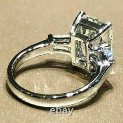 Art Deco Style White Simulated Diamond Three-Stone Engagement Ring In 925 Silver