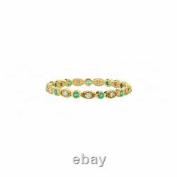 Art Deco Vintage Style Diamond Emerald Ring Fine Jewelry