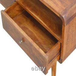 Art Deco Vintage Style Solid Wood TV Cabinet Media Unit Dark Wood Finish