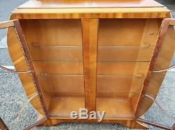 Art Deco Walnut Veneered Display Cabinet Delivery Available