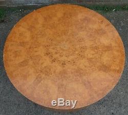 Art Deco antique radial burr walnut cylinder coffee occasional side lamp table