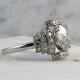 Art Deco Style 3.00 Ct Round Cut Lab Created Diamond Engagement 925 Silver Ring