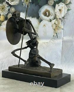 Art Nouveau Style Statue Sculpture The Warrior Skeleton Art Deco Style Bronze NR