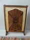 Art Deco Wood And Faux Bone Inlay Firescreen. With Small Mirror