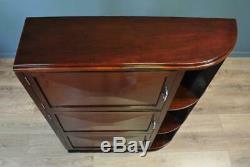Attractive Art Deco Vintage Mahogany Floor Bookcase With Shelves and Cupboards