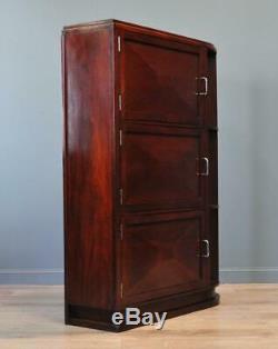 Attractive Art Deco Vintage Mahogany Floor Bookcase With Shelves and Cupboards