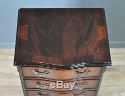 Attractive Tall Narrow Vintage Mahogany Chest Of Six Serpentine Drawers