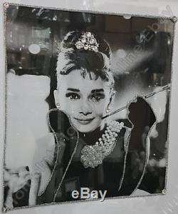Audrey Hepburn 3 poses picture crystals, liquid art & bevelled mirror frame