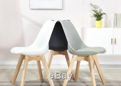 BN Dining Chair Eiffel Inspired Solid Wood ABS Plastic Jamie Tulip Padded Seat