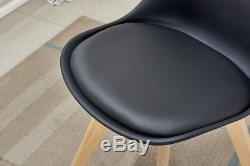 BN Dining Chair Eiffel Inspired Solid Wood ABS Plastic Jamie Tulip Padded Seat