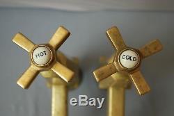 Basin Taps Art Deco Antique Patina Brass Taps Reclaimed & Fully Refurbished