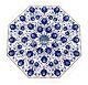 Beautiful Marble Table Top Mosaic Lapis Lazuli Inlaid Floral Kitchen Decor H1379