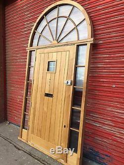 Beautiful Solid Oak Front Door with Arched top light and sidelights! Bespoke