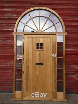 Beautiful Solid Oak Front Door with Arched top light and sidelights! Bespoke