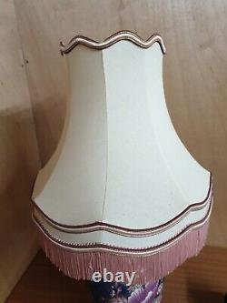 Beautiful Tall Chinese hand painted Art deco style lamp with Vogue lampshade