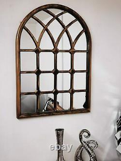 Black Brushed Gold Rustic Soho Window Style Mirror Wall Mirror 50.5X71X2.5