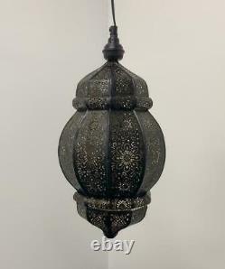 Black/Gold Moroccan Turkish Lamp Hanging Ceiling Light Fixture Oriental Lantern