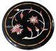 Black Marble Coffee Table Top Pietra Dura Art Bed Side Table For Office 12 Inch
