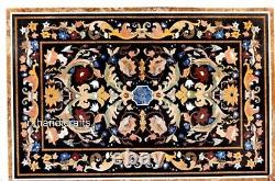 Black Marble Dining Table Top Pietra Dura Art Hallway table for Office 36 x 60