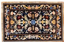 Black Marble Dining Table Top Pietra Dura Art Hallway table for Office 36 x 60