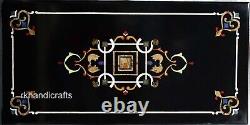 Black Marble Dining Table Top Pietra Dura Art Living Room table 48 x 72 Inches