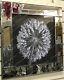 Black & White Blossomed Flower Picture With Liquid Art & Crystals Mirror Frame/b