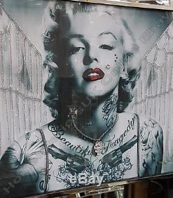 Black & white Marilyn Monroe pictures with wings, crystals & mirror frames