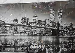 Black & white New York skyline with crystals, liquid art & bevelled mirror frame