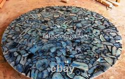 Blue Agate Stone Table Top Home Decor Unique Gifts Handmade Decor