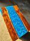 Blue Epoxy Resin Dining Table Tops, Handmade Furniture, Wooden Epoxy Table Decor