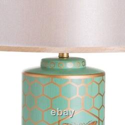 Blue Green Honey BEE TABLE DESK LAMP HONEYCOMB HARLOW RETRO VINTAGE ART DECO