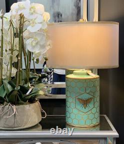 Blue Green Honey BEE TABLE DESK LAMP HONEYCOMB HARLOW RETRO VINTAGE ART DECO