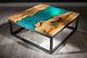 Blue Resin Epoxy Table Resin Coffee Table, Side Table Handmade Table Top Décor