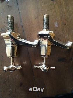 Brass Art Deco Bath Taps Old Heavy Weight Quality Taps Reclaimed Refurbished