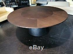 CAMERICH WALNUT UNITY DINING TABLE Lasy Susan LEATHER BASE