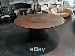 CAMERICH WALNUT UNITY DINING TABLE Lasy Susan LEATHER BASE