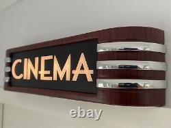 CINEMA light up sign Battery Operated artdeco JUNE SALE Free UK Shipping