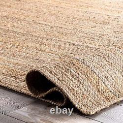 Carpet 100% Jute Natural Braided Home Decor Rug Living Room Rustick Look Mat