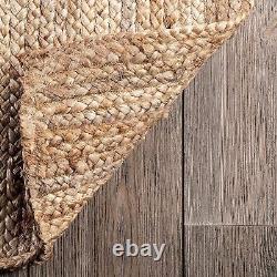 Carpet 100% Jute Natural Braided Home Decor Rug Living Room Rustick Look Mat