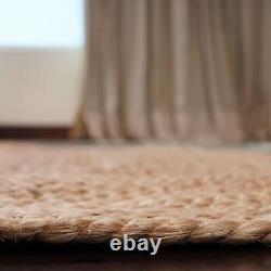 Carpet 100% Jute Natural Braided Home Decor Rug Living Room Rustick Look Mat