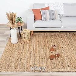 Carpet 100% Jute Natural Braided Home Decor Rug Living Room Rustick Look Mat