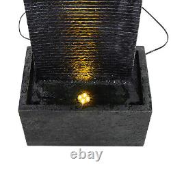 Cascading Garden Electric Water Feature Fountain Waterfall LED Pump Statue Decor