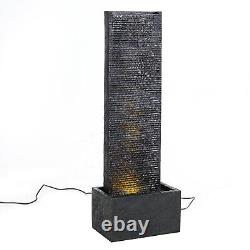 Cascading Garden Electric Water Feature Fountain Waterfall LED Pump Statue Decor