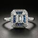 Certified 1.70ct Emerald-cut Art Deco Style Sapphire Engagement Ring In14k Gold