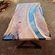 Clear Resin Design Epoxy Dining Conference Table Acacia Wooden Handmade Décors