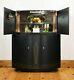 Cocktail Cabinet, Large Drinks Cabinet, Black And Gold Art Deco, 1960's Mid Cent