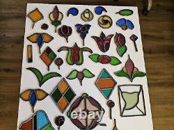 Collection Vintage Antique, Art Deco stained glass panel Tiffany Style Designs
