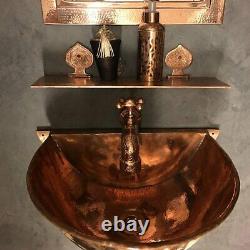 Copper Bathroom sink -Copper wall mounte Sink-unique Hammered sink