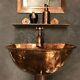 Copper Bathroom Red Basin Wall Antique Hammered-vintage Vessel Sink Handmade