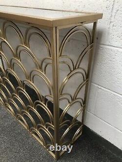 Cox And Cox Mirrored Topped Gold Console Table, RRP295 Can Deliver